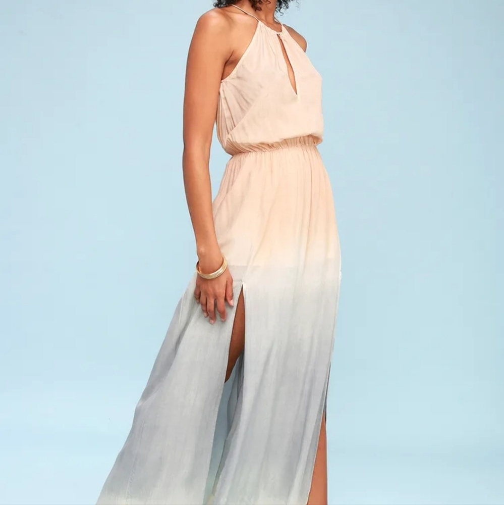 Lulus sweet sunset dip dye maxi dress nwt.